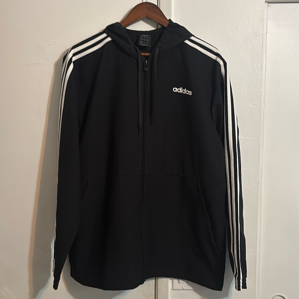 Adidas Black Windbreaker